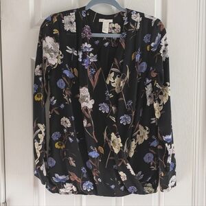 Floral Black Blouse